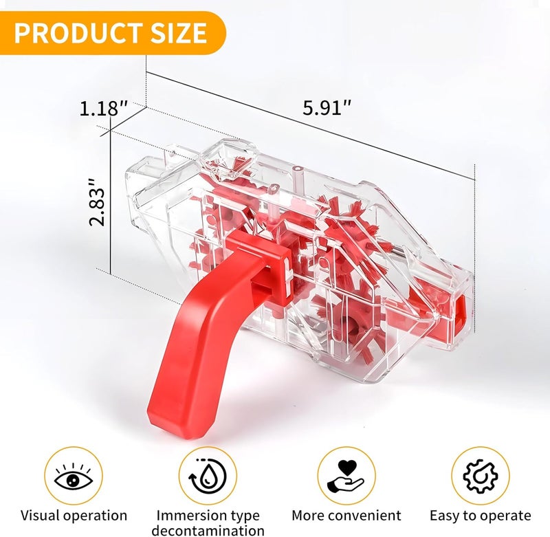 AXIONA ELEMENTS Bike Chain Cleaner Tool Kit – Transparent Bicycle Chain Cleaning Machine with Built-in Brushes, Quick Deep Clean Chain Washer for Mountain & Road Bikes - Image 3